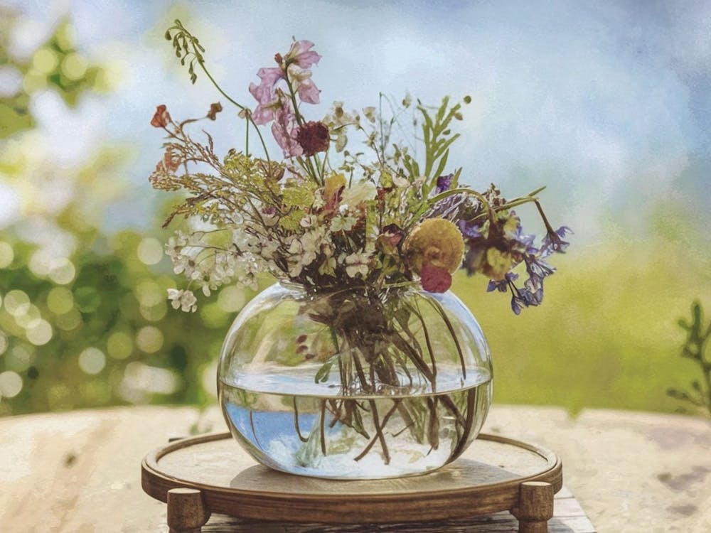 Flowers In A Glass Vase