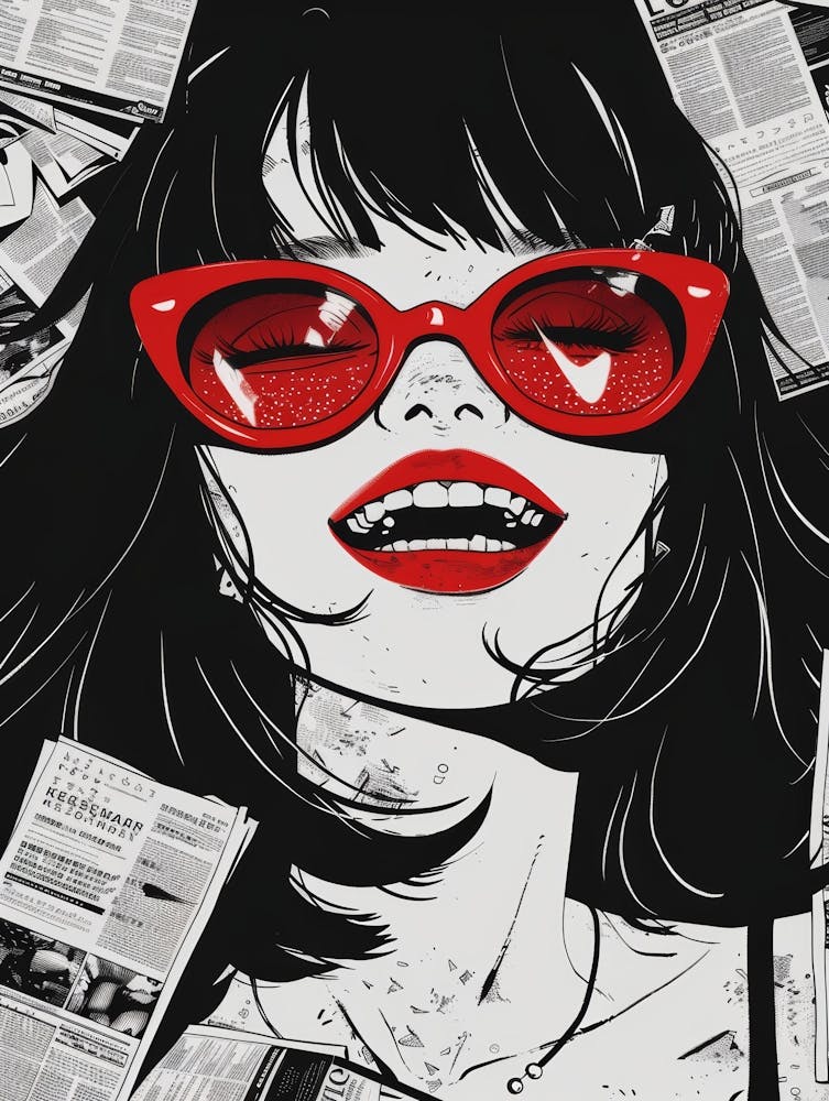 Mädchen mit roter Sonnenbrille 1