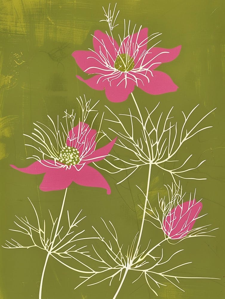 Pink & Green Love In A Mist 5