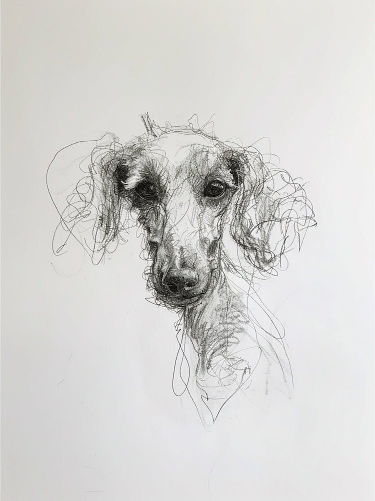 Dog Charcoal Minimalist Line