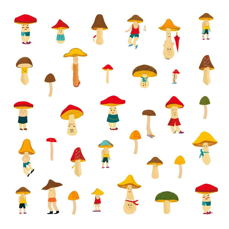 Whimsical Mushroom Characters Pattern - Cute Fungi Friends