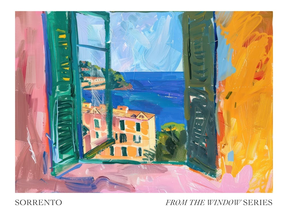 Sorrento From The Window Series Poster Painting 3