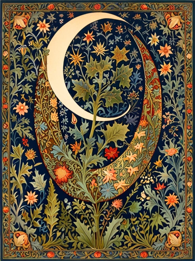 William Morris Moon And Flowers 28