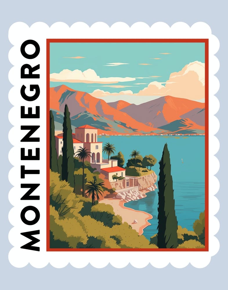 Montenegro 4 Travel Stamp Poster