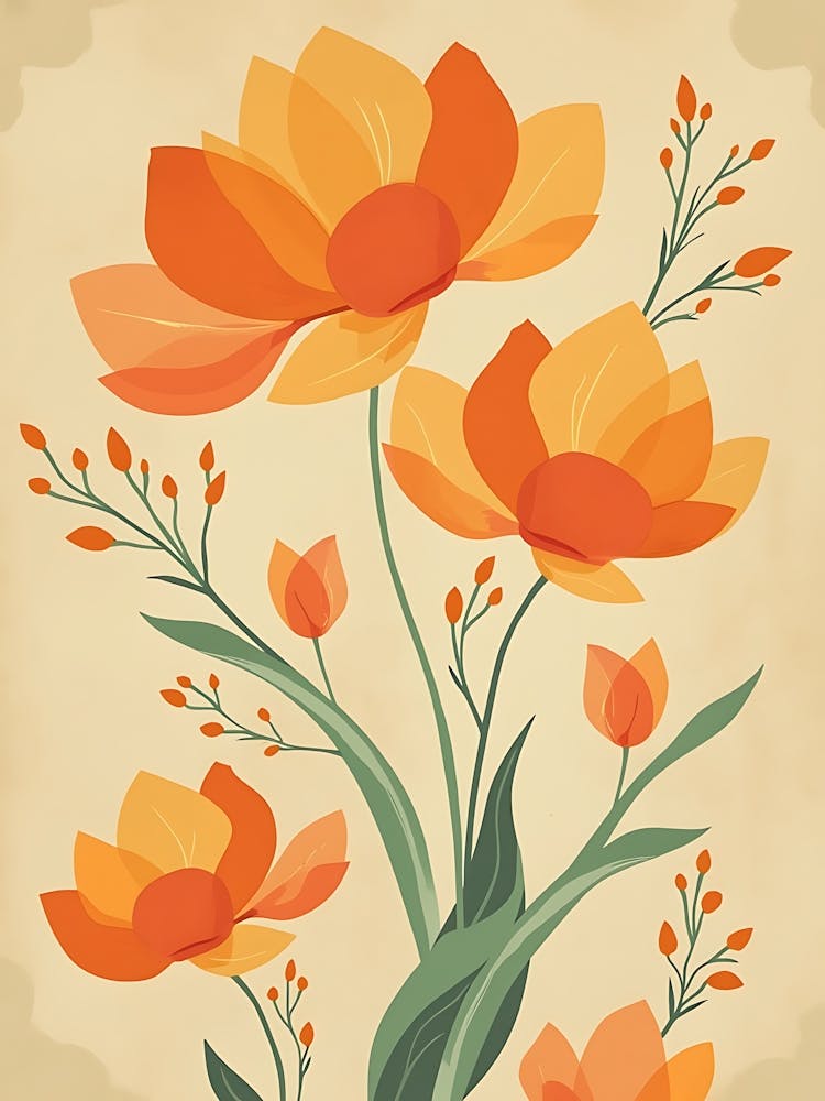 Orange Blumen in einer Vase