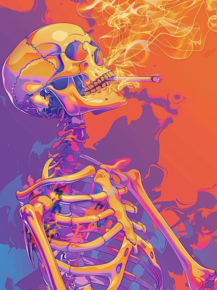 Skeleton Smoking