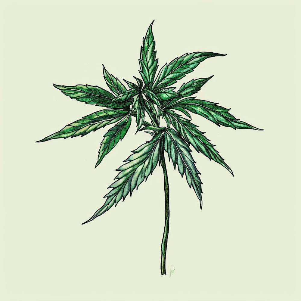 Illustration Of A Marijuana Leaf