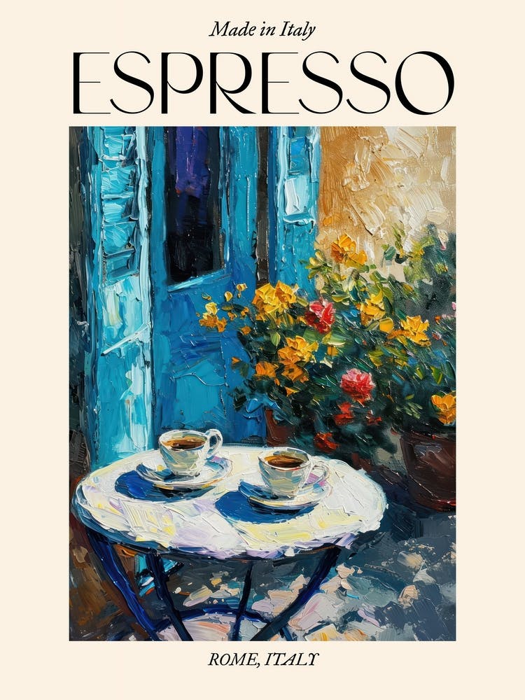 Rome Espresso Made In Italy 4 Poster