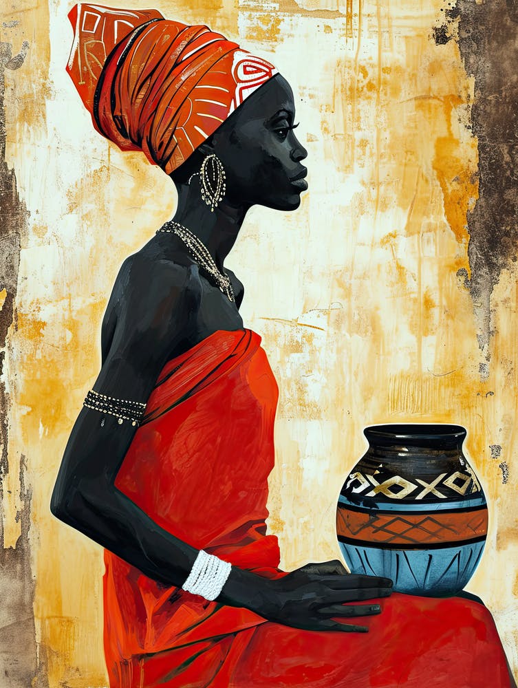 African Woman With a Jug
