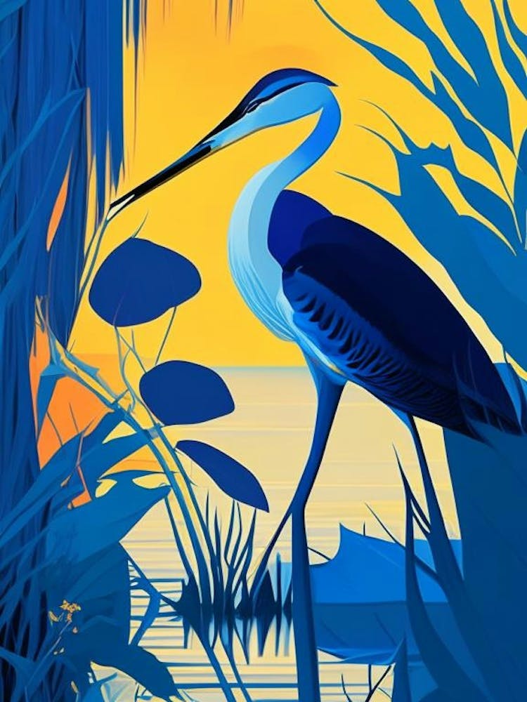 Great Blue Heron Pop Matisse 2 Bird