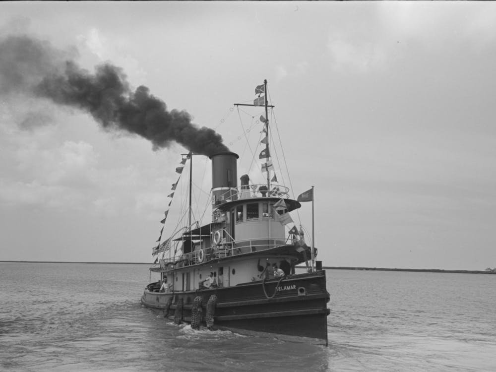 U S Engineers Tugboat, Burrwood, Louisiana By Russell Lee