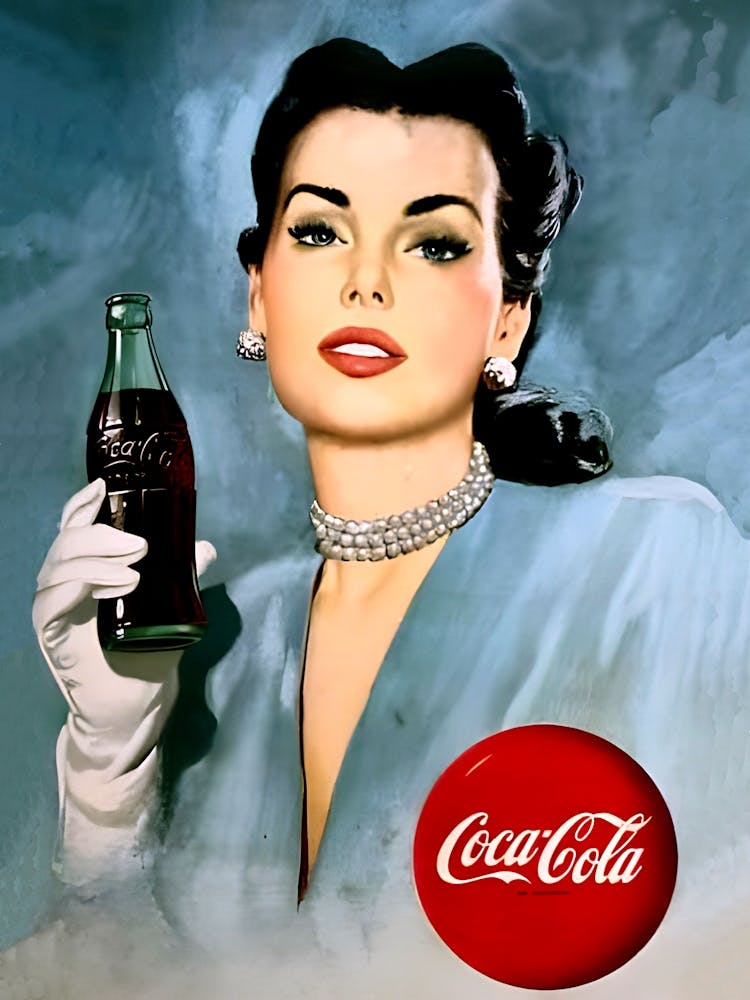Coca Cola, Delicious Drink, Portrait of a Beautiful Lady