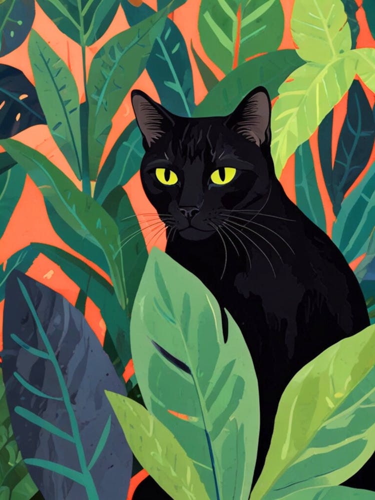 Black Cat In The Jungle 1
