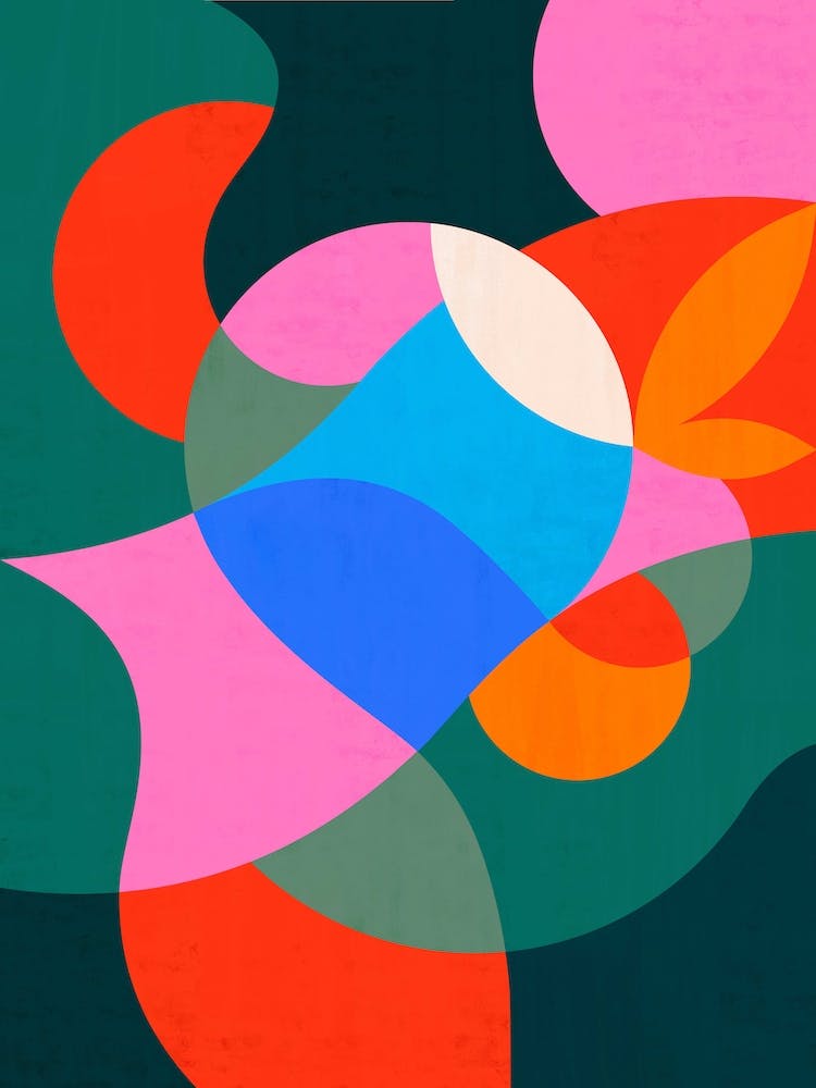 Abstract Geometric Retro Flower