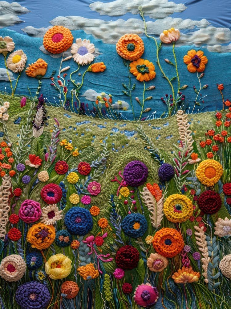 Wild Flowers Knitted In Crochet 5