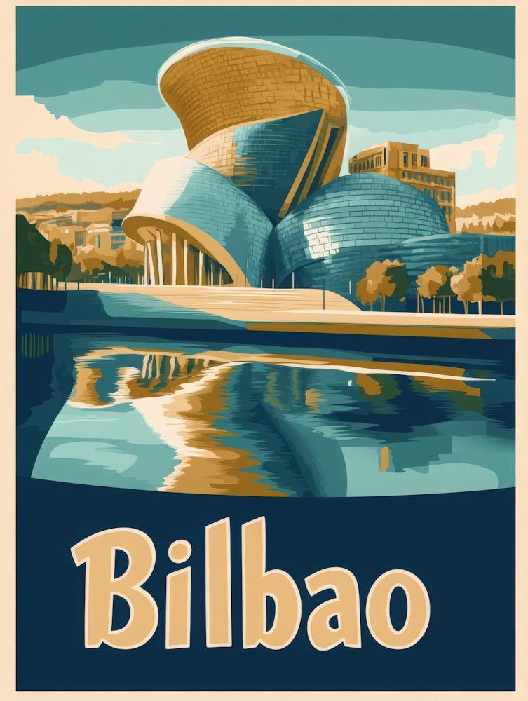 Aihrgdesign A Vintage Travel Poster Of Bilbao Featuring The I 49a0a217 E598 43f2 9961 69e2629a2a74 3