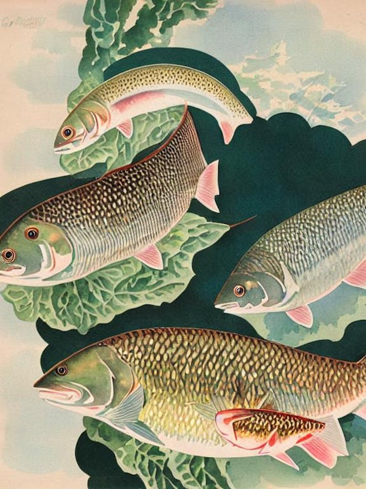 Atlantic Sturgeon Vintage Graphic Watercolour