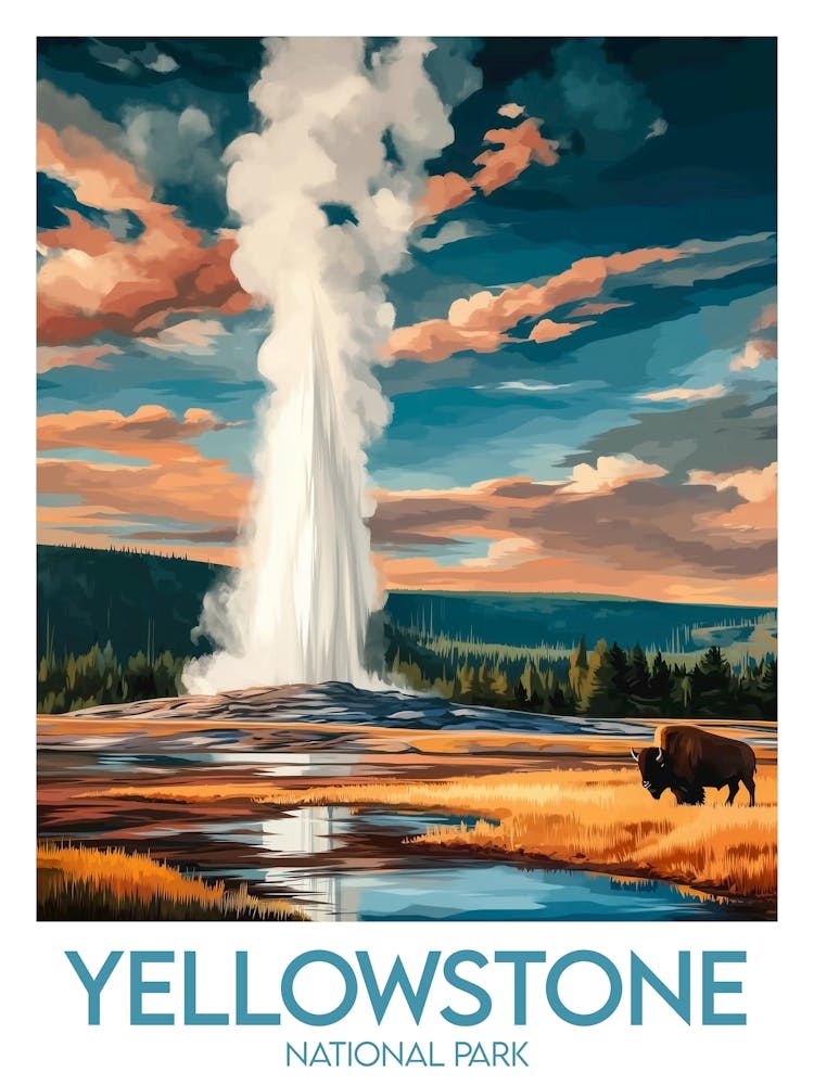 Affiche de voyage Yellowstone National Park