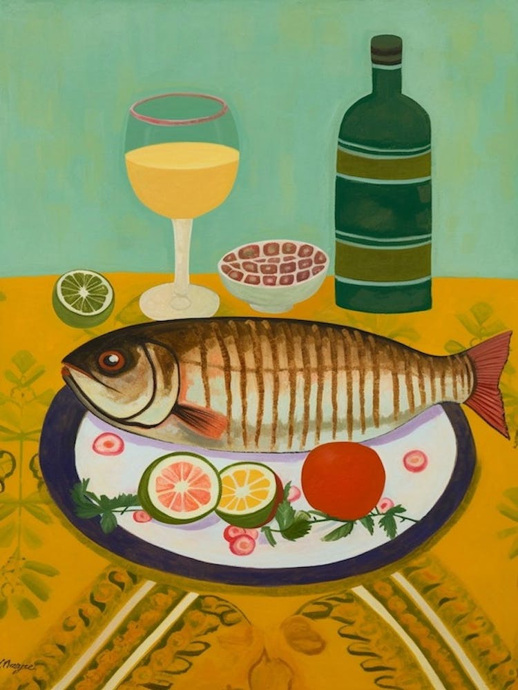Carp Italian Still Life Painting