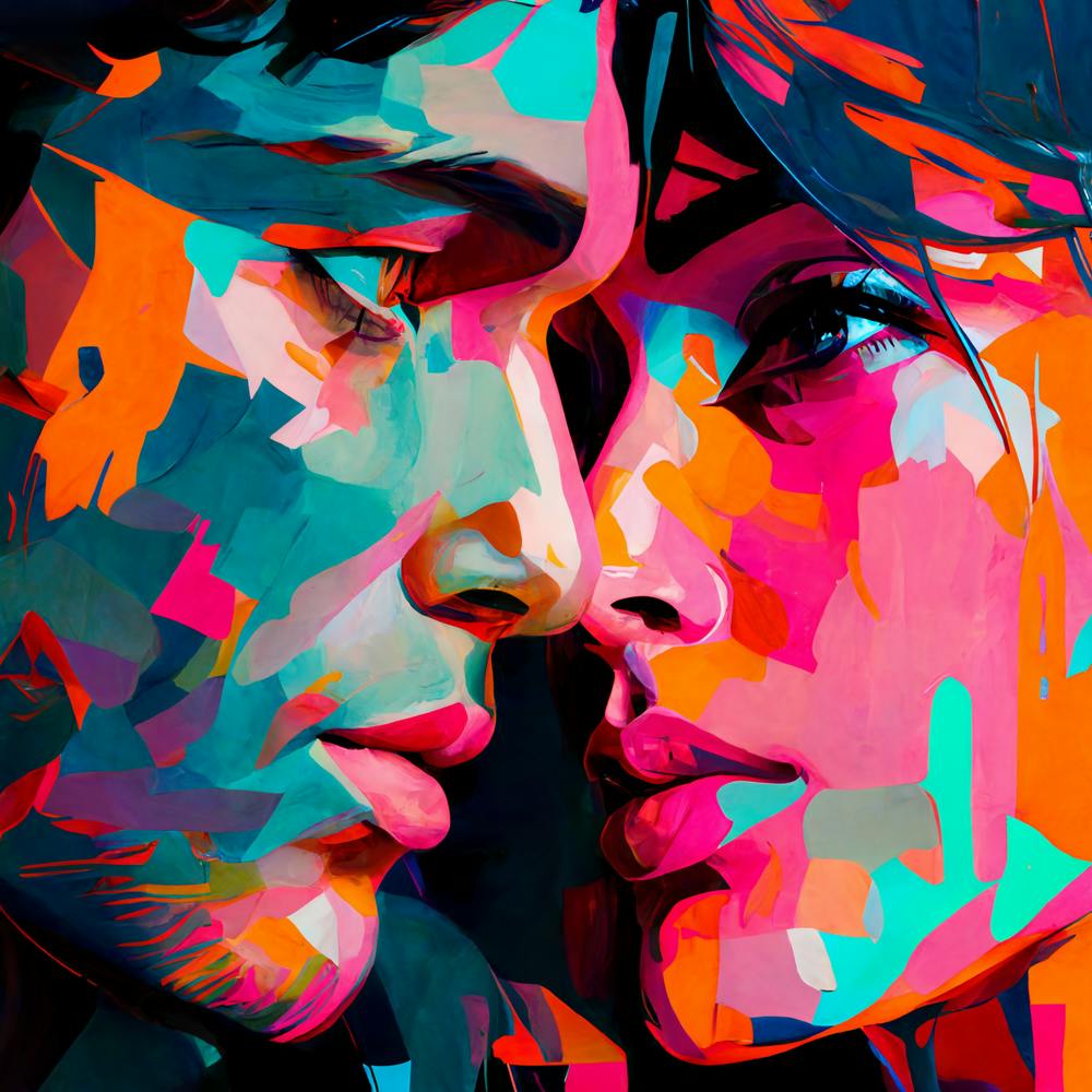 Abstract Kiss Fine Art Style Portrait