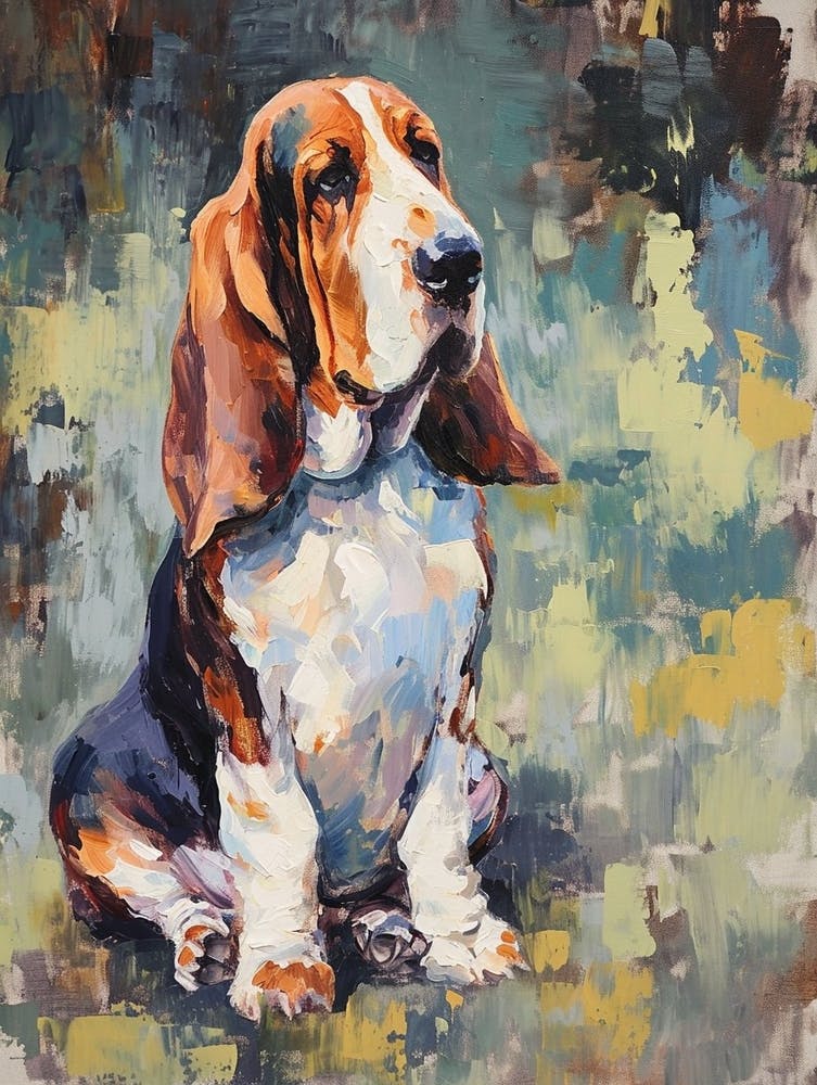 Basset Hound Acrylic Painting 7