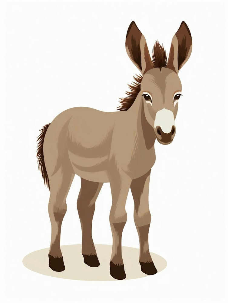 Baby Animal Illustration  Donkey 2