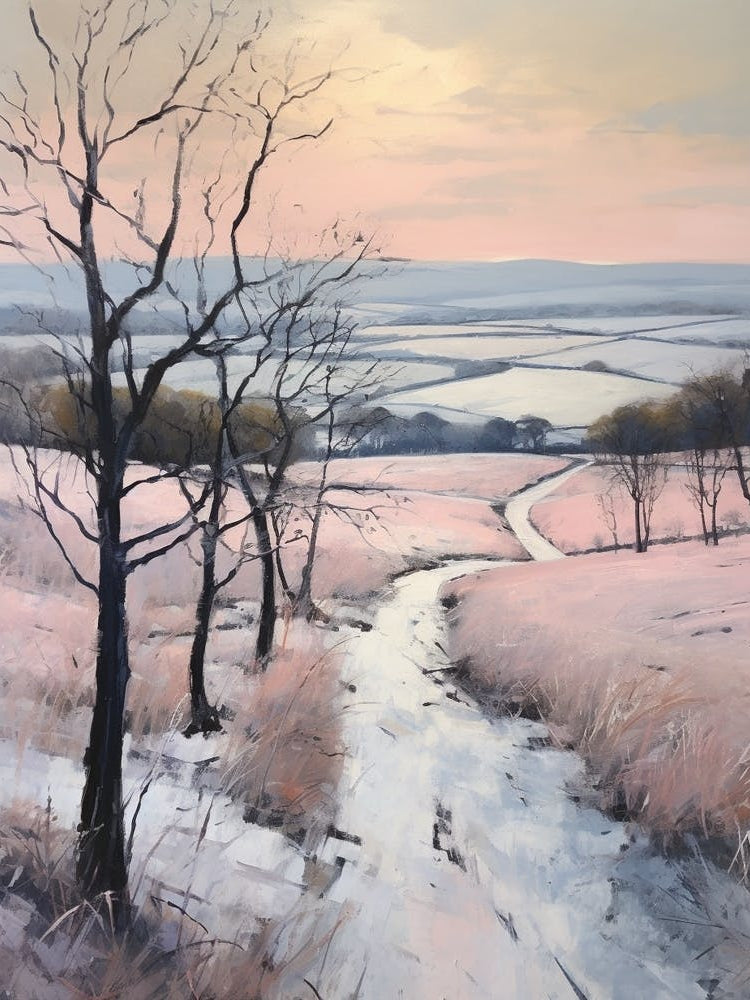 Dreamy Winter Painting The South Downs England 3
