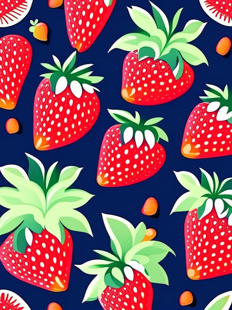 Strawberry Repeat Pattern, Fruit, Pop Art Matisse