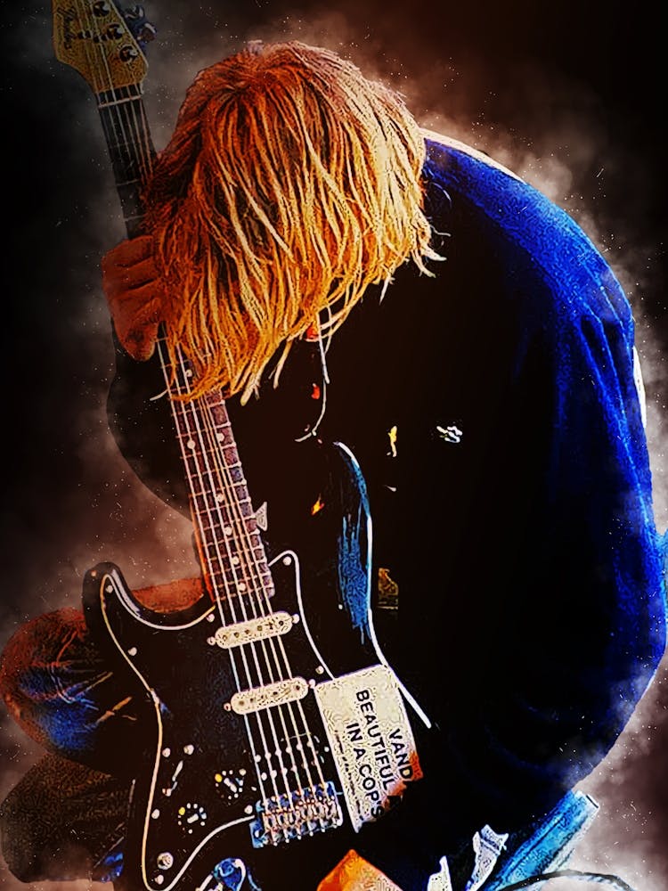 Kurt Cobain And His Beloved Guitar