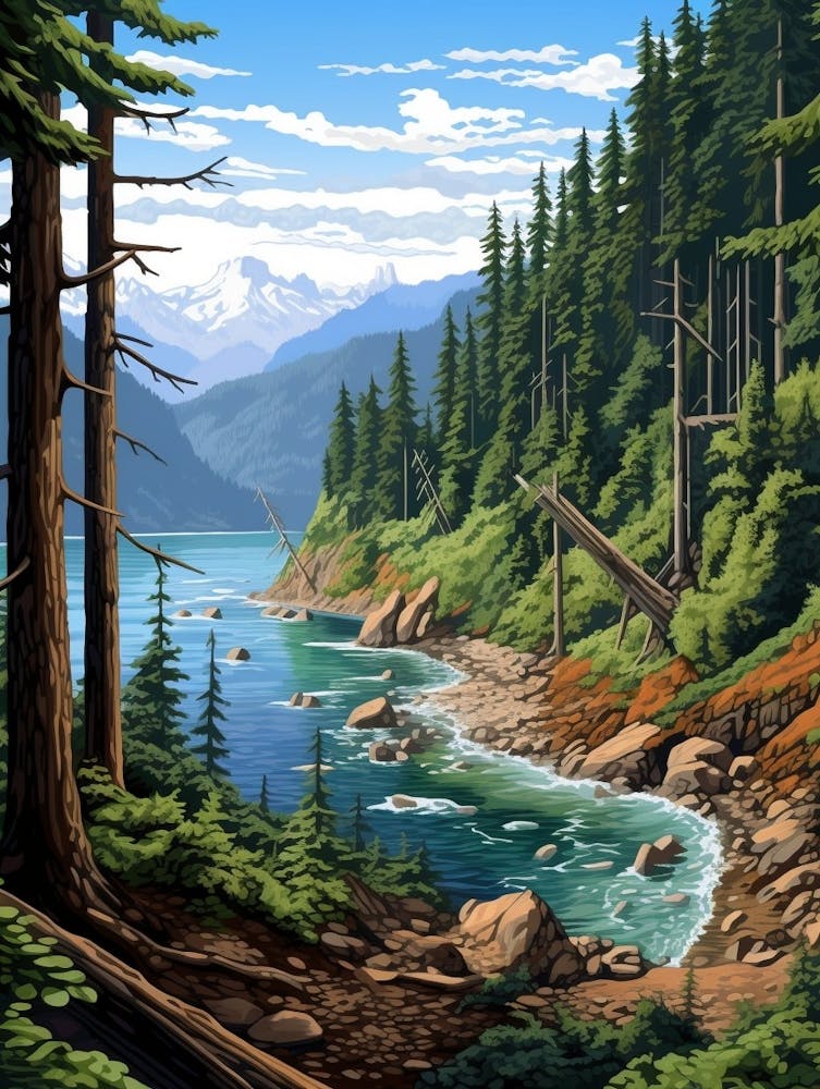 Olympic National Park Retro Pop Art 7