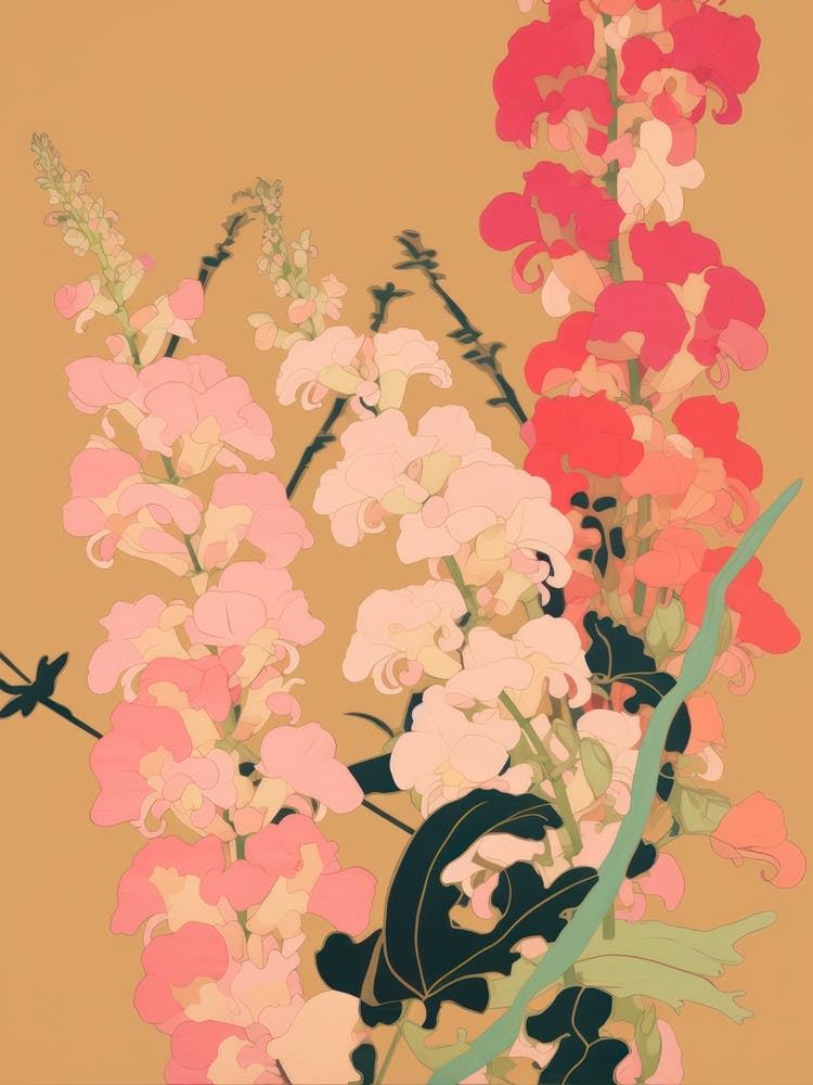 Snapdragons Flower Big Bold Illustration 2