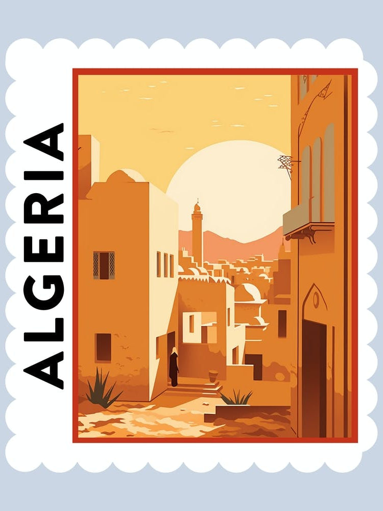 Algeria 2 Travel Stamp Poster