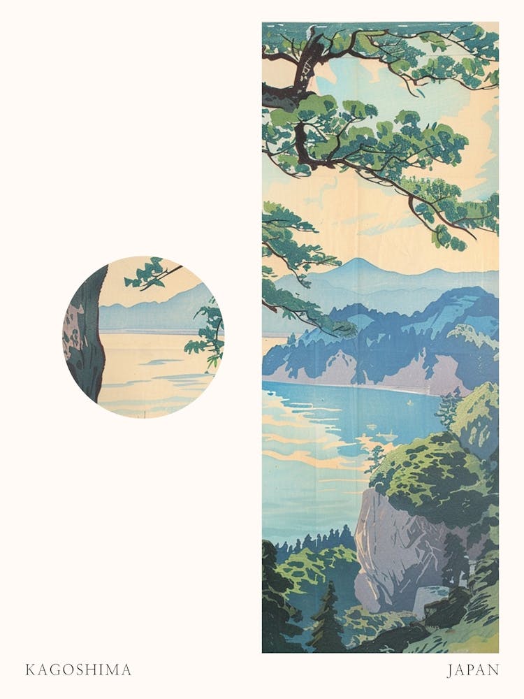 Kagoshima Japan 2 Cut Out Travel Poster
