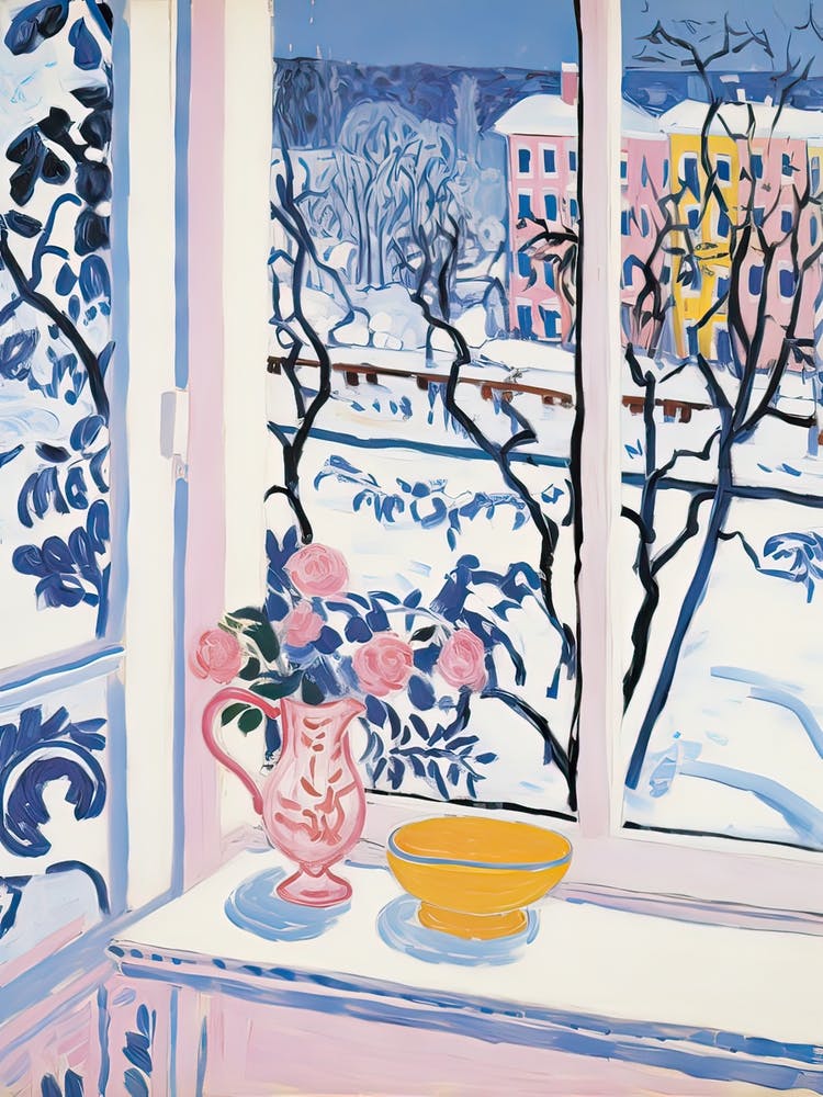The Windowsill Of Stockholm   Sweden Snow Inspired By Matisse 1