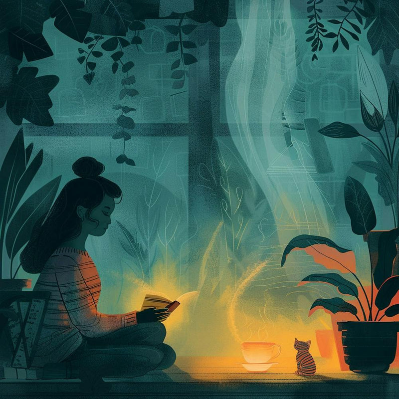 Illustration Of A Girl Reading A Book