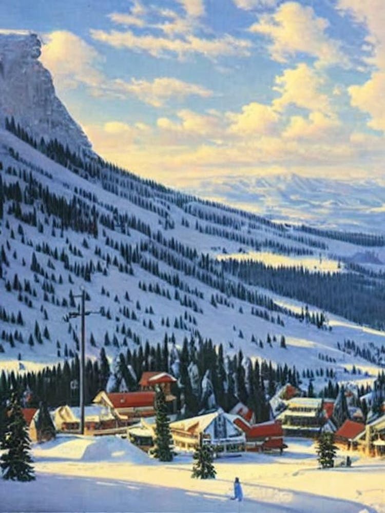 Jahorina, Bosnien und Herzegowina Skigebiet Vintage-Landschaft 1 Ski-Poster