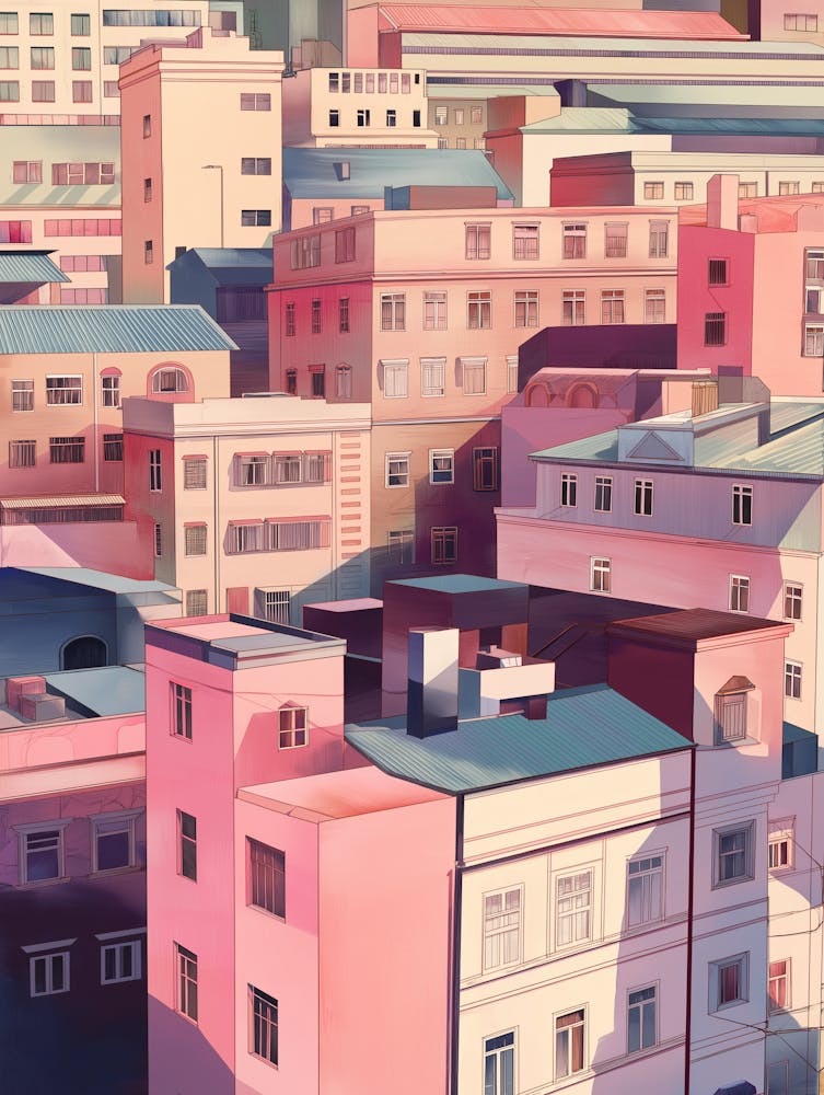 San Francisco Rooftops Morning Skyline