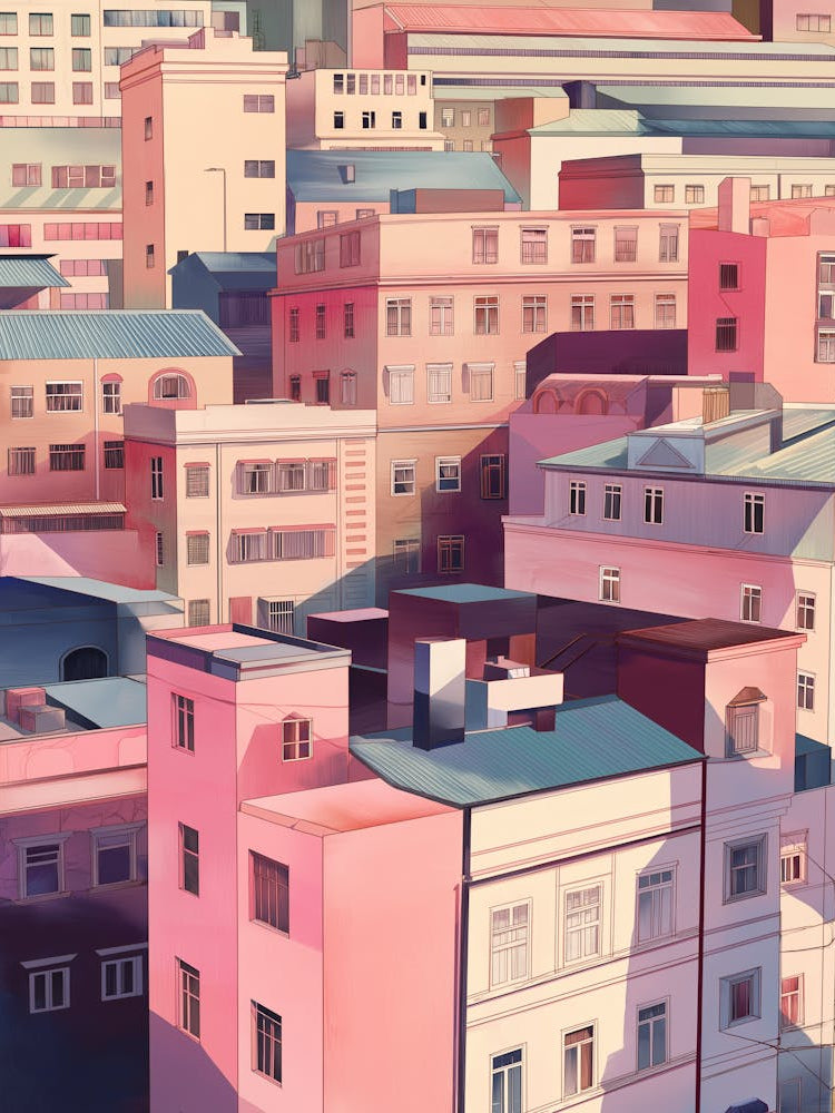 San Francisco Rooftops Morning Skyline