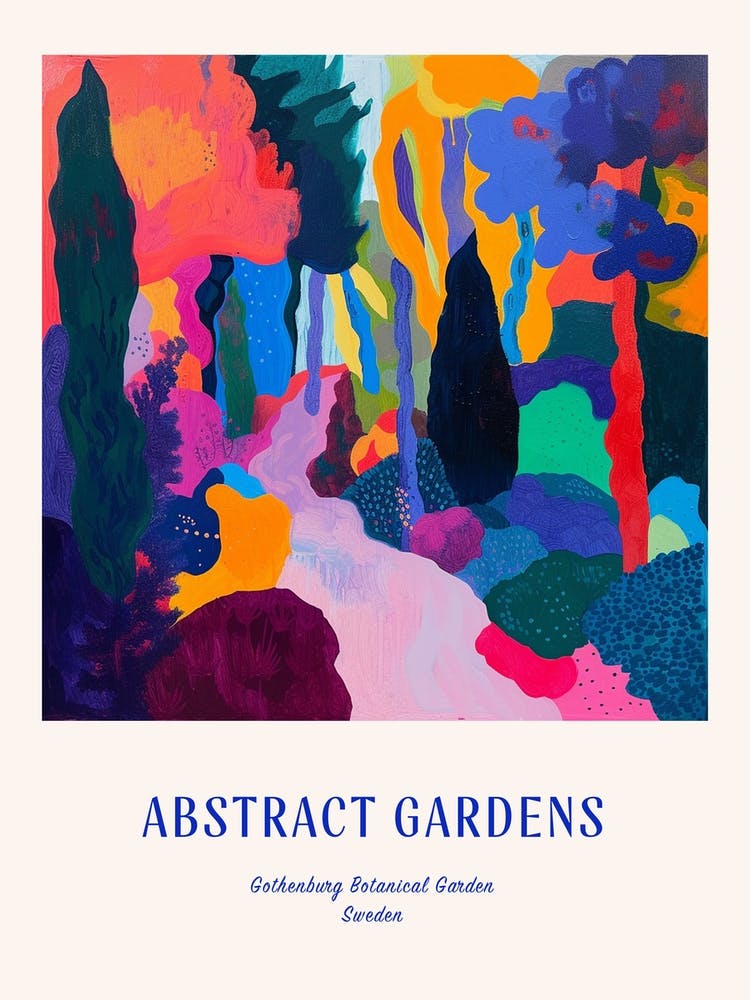 Colourful Gardens Gothenburg Botanical Garden Sweden 3 Blue Poster