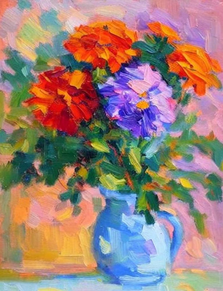 Marigold  Matisse Style Flower