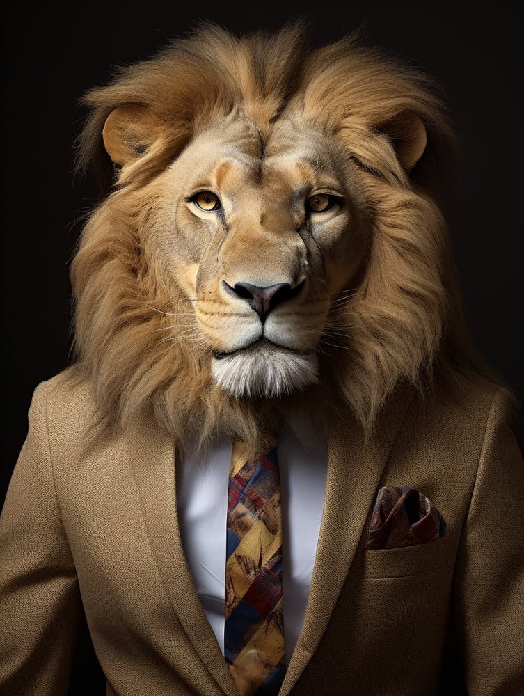 African Lion Wearing A Suit 1