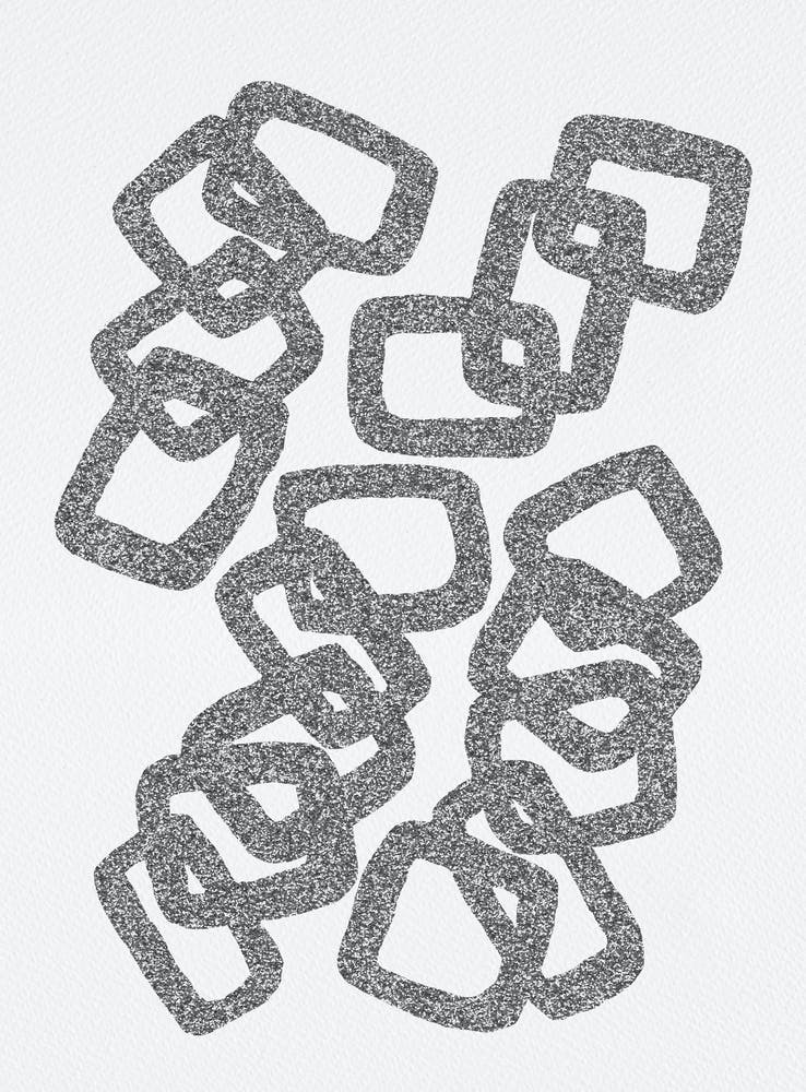 Rectangle Chain Silver Glitter 