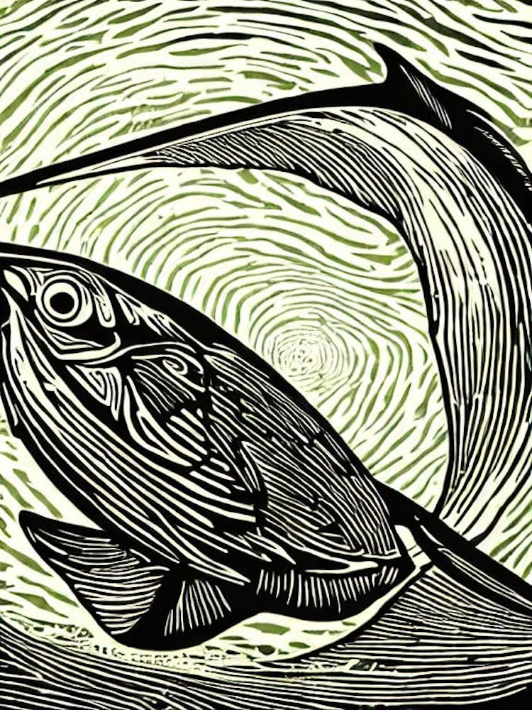 Swordfish Linocut