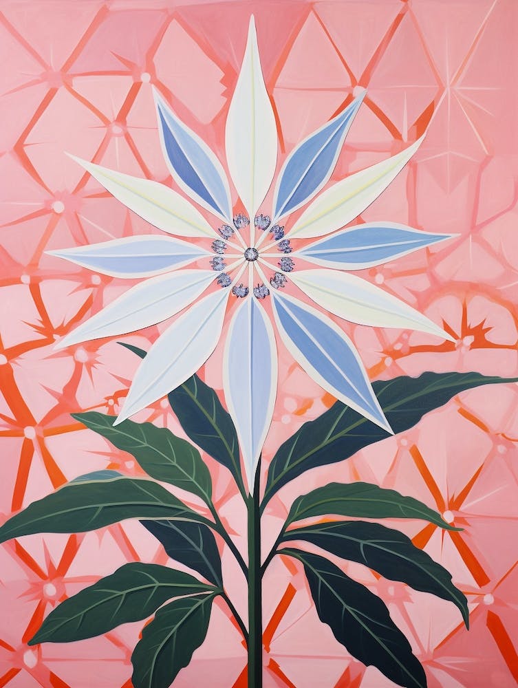 Edelweiss 2 Hilma Af Klint Inspired Pastel Flower Painting