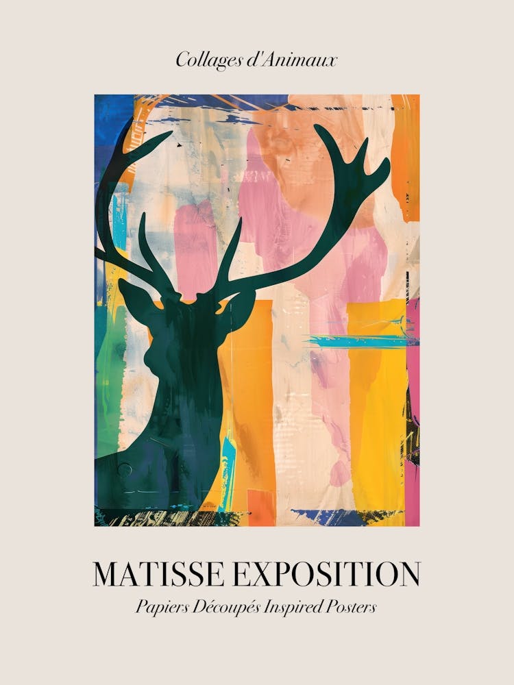 Deer 1 Matisse Inspired Exposition Animals Poster