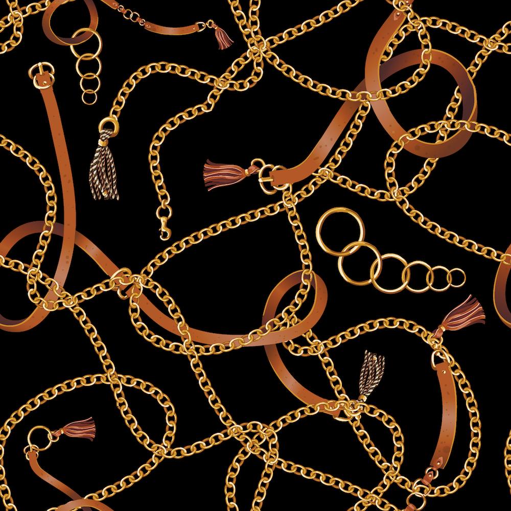 Seamless Pattern With Gold Chains