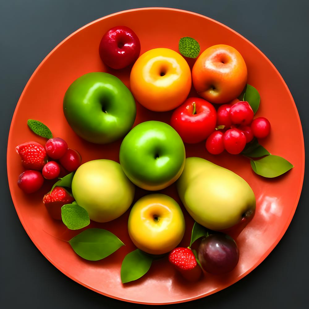 A Plate Filled With Different Types Of Fruits With A Calm Background And Clear Lighting (1)