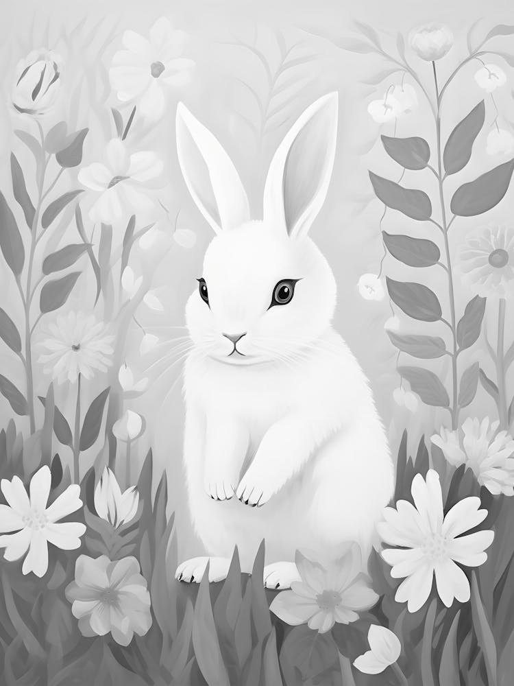 White Rabbit In The Garden