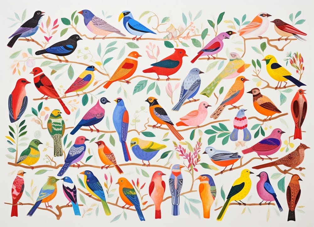 Colourful Bird Painting 3