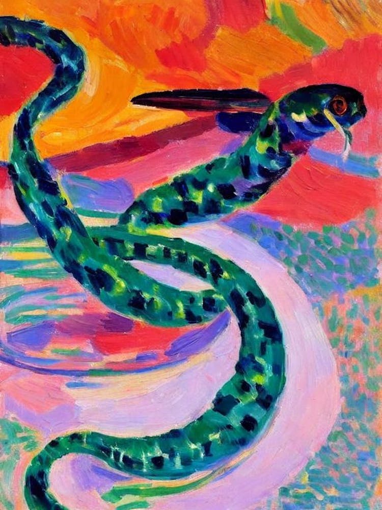 Olive Sea Snake Matisse Inspired